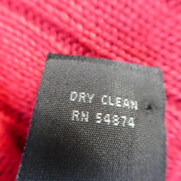 SiLK Cashmere Cable Knit Sweater Red The Limited Ribbed Crew Cuffs Waistband S - Picture 9 of 9